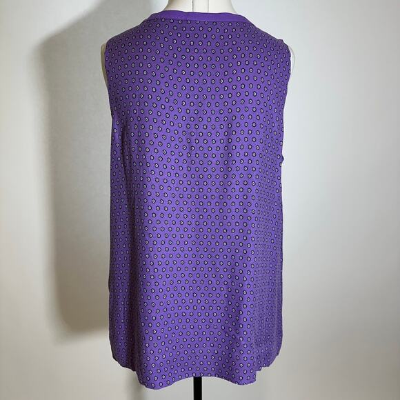 Liz Claiborne Purple Sleeveless Keyhole Neck Tank Top Blouse Womens Size Medium - Picture 5 of 9